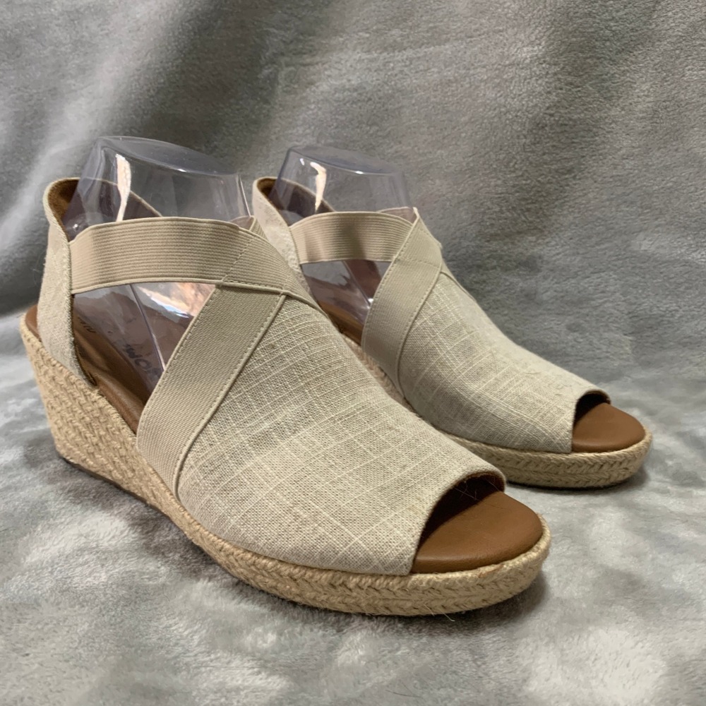Sonoma Womens Vitalize Beige Espadrille Wedge Sandals 8.5 M Boho Resort Flaw - Picture 4 of 16